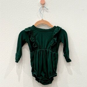 Kyte BABY Bamboo Long Sleeve Bubble Romper in Forest 0-3M